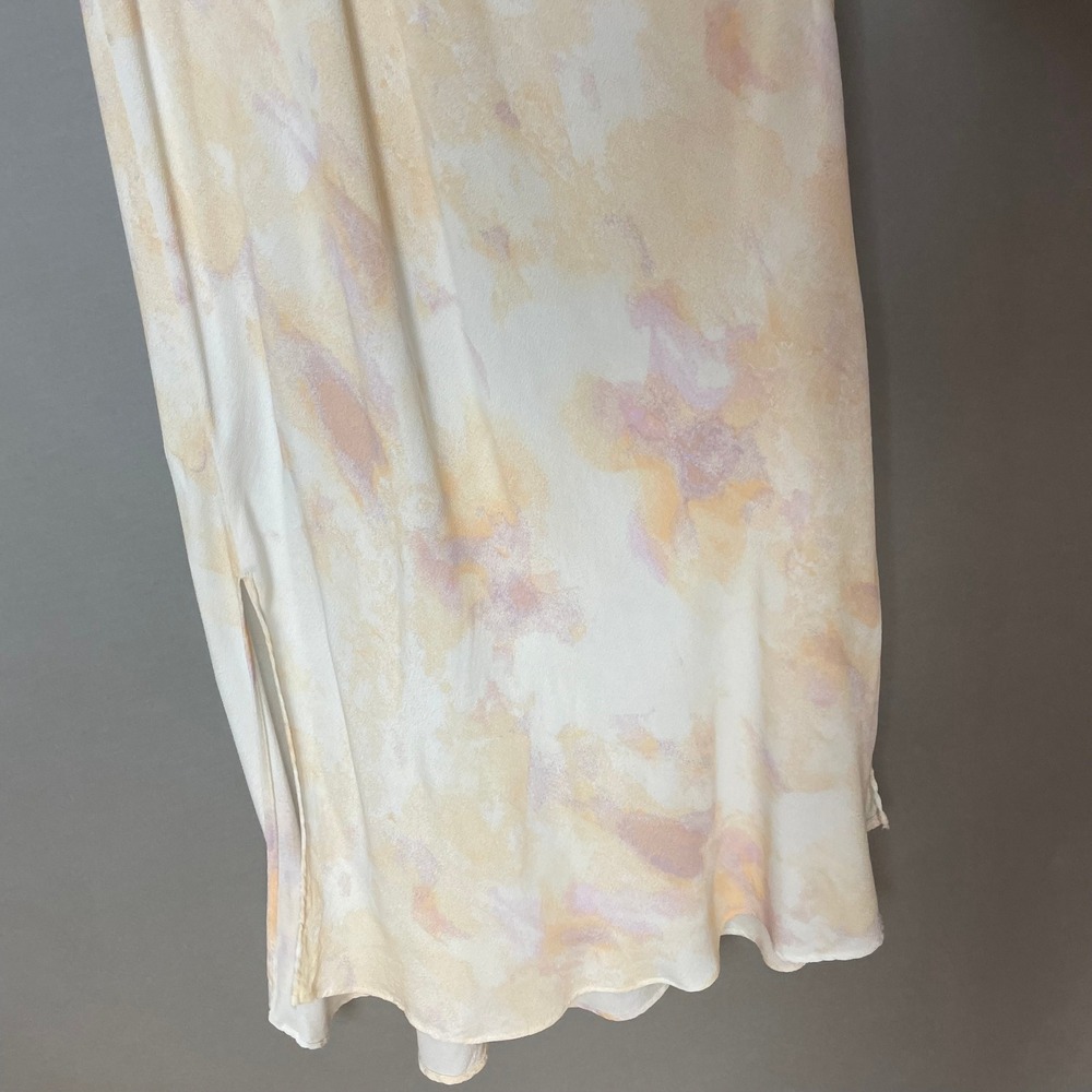 A New Day Slip Dress Pale Tie Dye Cream Purple Size Large Women Midi Side Slits - Picture 13 of 13